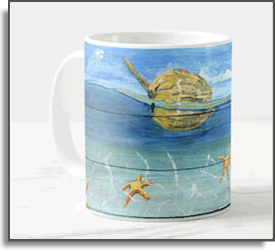 The Blue Coconut - Bocas Del Toro, Panama - Island Art by Yotigo Mug
